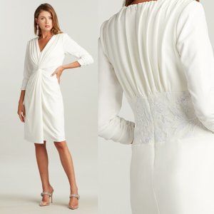 NWT Tadashi shoji Wesley Twist Drape Dress Ivory BOS4104M